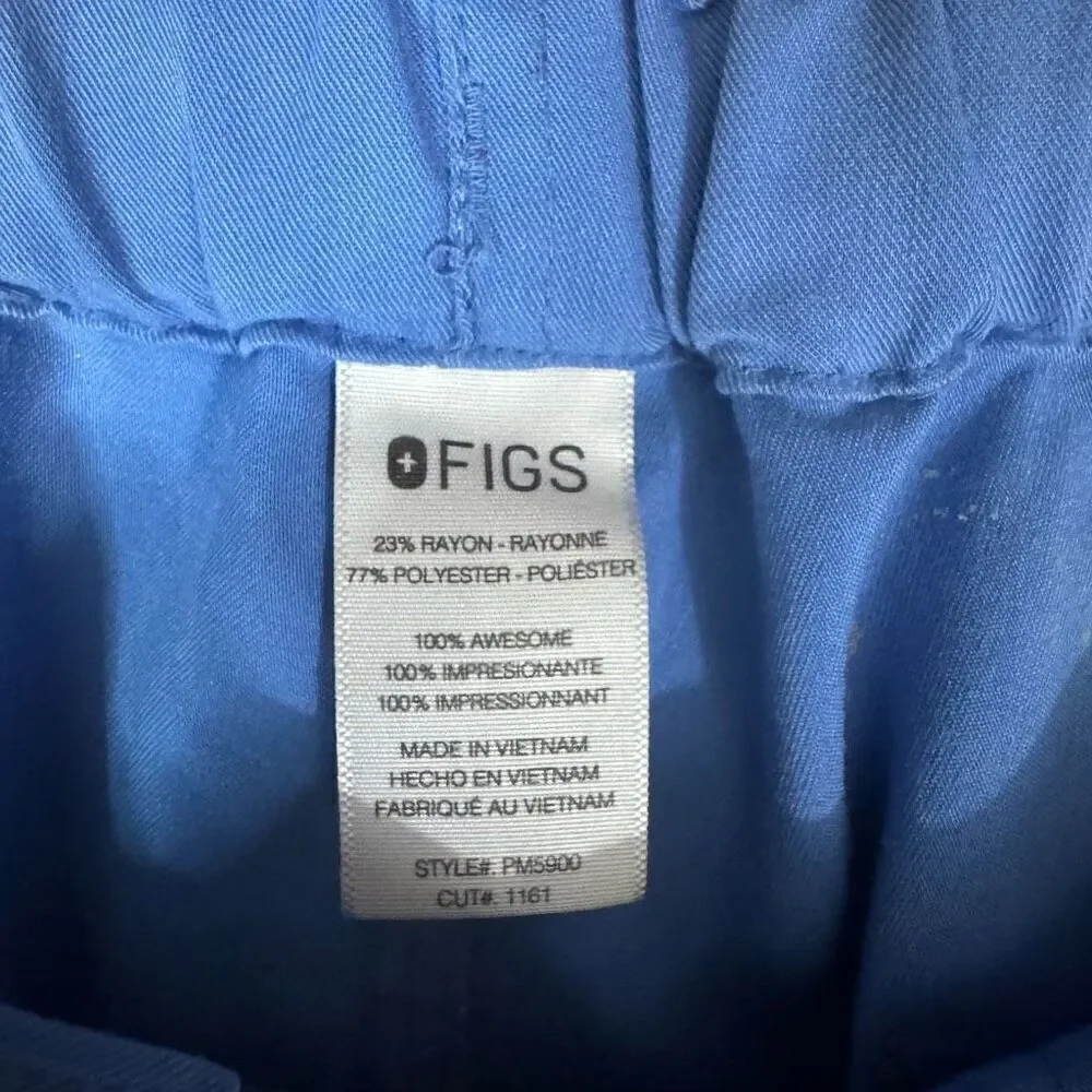 Figs Men's Size 33” Cairo Cargo Scrub Pants Ceil Blue Medical Uniform CNA Nurse
